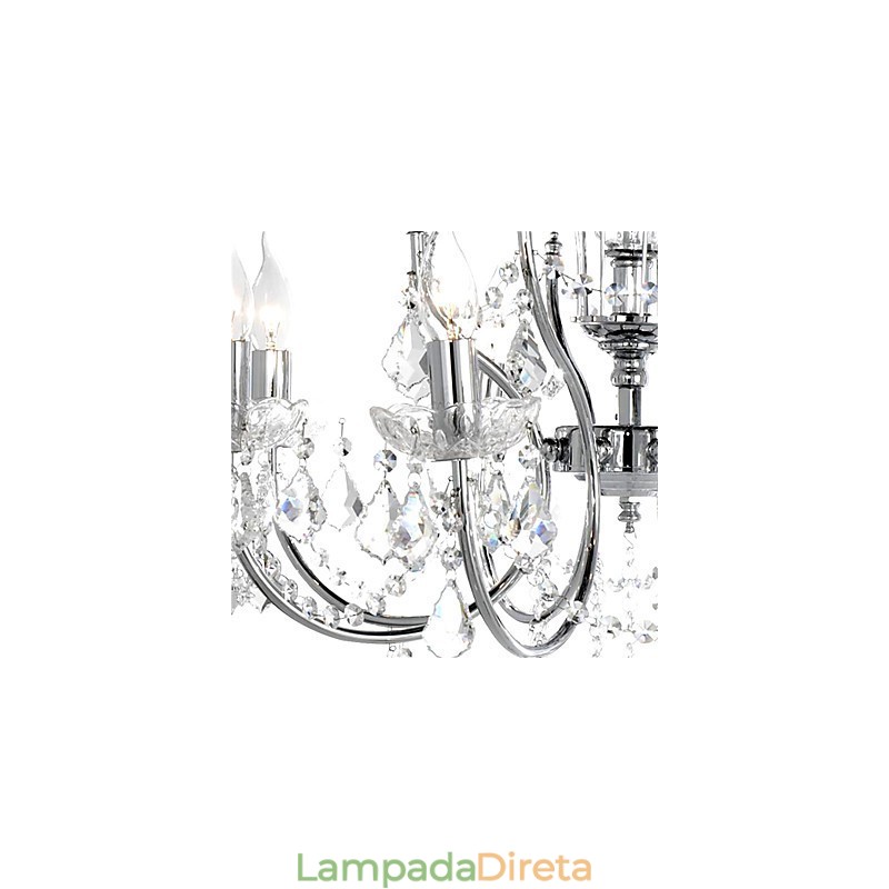 Lustre de Cristal Elegante com 8 Luzes