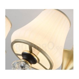 Lustre moderno contemporâneo retrô de luxo em cristal com abajur de vidro