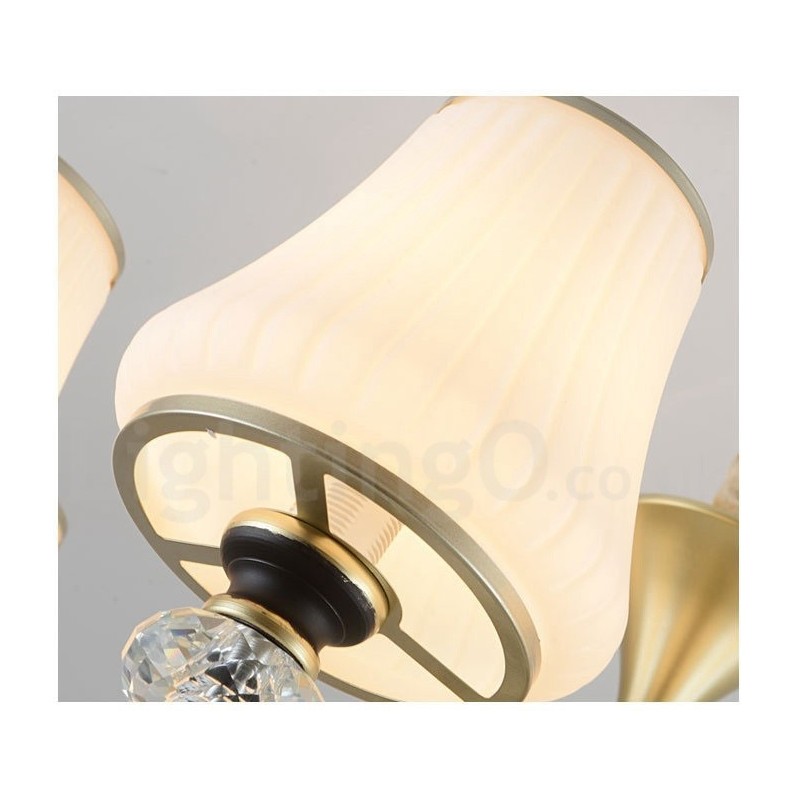 Lustre moderno contemporâneo retrô de luxo em cristal com abajur de vidro