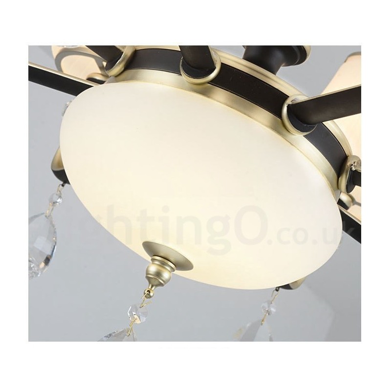Lustre moderno contemporâneo retrô de luxo em cristal com abajur de vidro