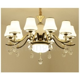 Lustre moderno contemporâneo retrô de luxo em cristal com abajur de vidro