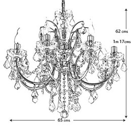 Lustre de Cristal Elegante com 8 Luzes