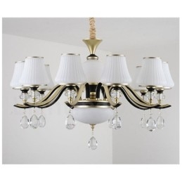 Lustre moderno contemporâneo retrô de luxo em cristal com abajur de vidro