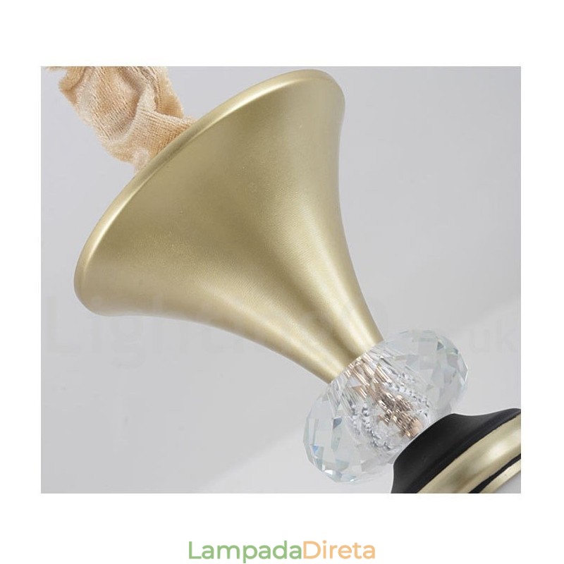 Lustre moderno contemporâneo retrô de luxo em cristal com abajur de vidro