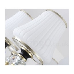 Lustre moderno contemporâneo retrô de luxo em cristal com abajur de vidro