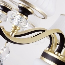 Lustre moderno contemporâneo retrô de luxo em cristal com abajur de vidro