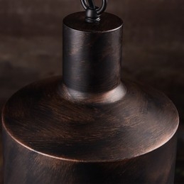 Lustre rústico Lodge Drum Metal Pendant Light