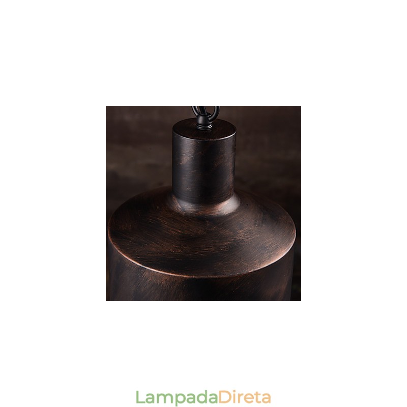 Lustre rústico Lodge Drum Metal Pendant Light
