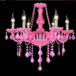 Lâmpada de café Projeto Light Candle Cristal Luminária Pendente Rosa