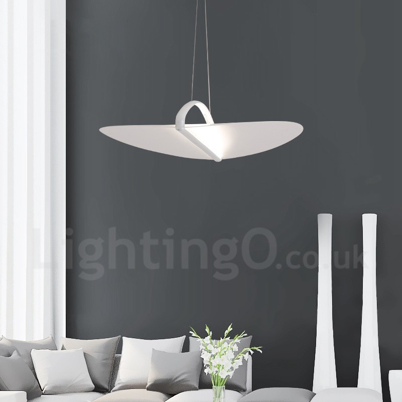 Luminária pendente moderna contemporânea de acrílico com 1 luz e cúpula de aço