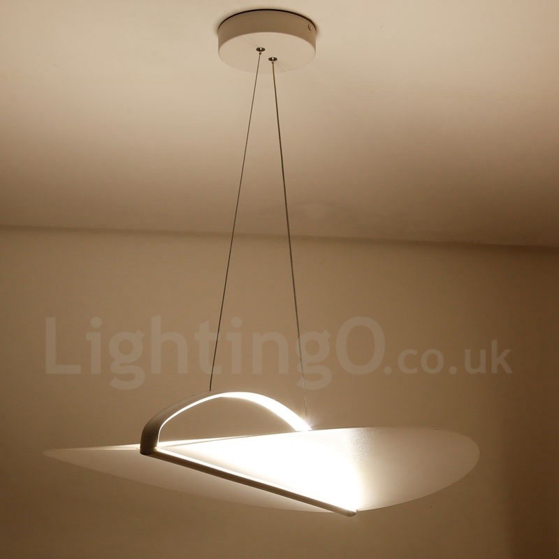 Luminária pendente moderna contemporânea de acrílico com 1 luz e cúpula de aço