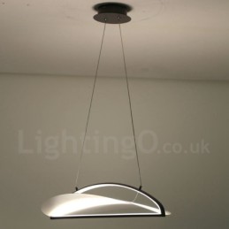 Luminária pendente moderna contemporânea de acrílico com 1 luz e cúpula de aço