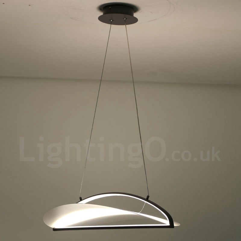 Luminária pendente moderna contemporânea de acrílico com 1 luz e cúpula de aço