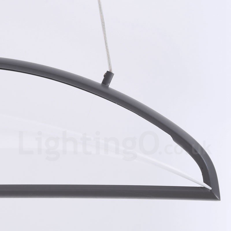 Luminária pendente moderna contemporânea de acrílico com 1 luz e cúpula de aço