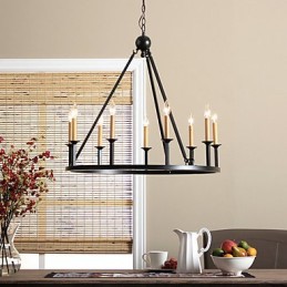 Lustre de metal estilo country mini com pintura