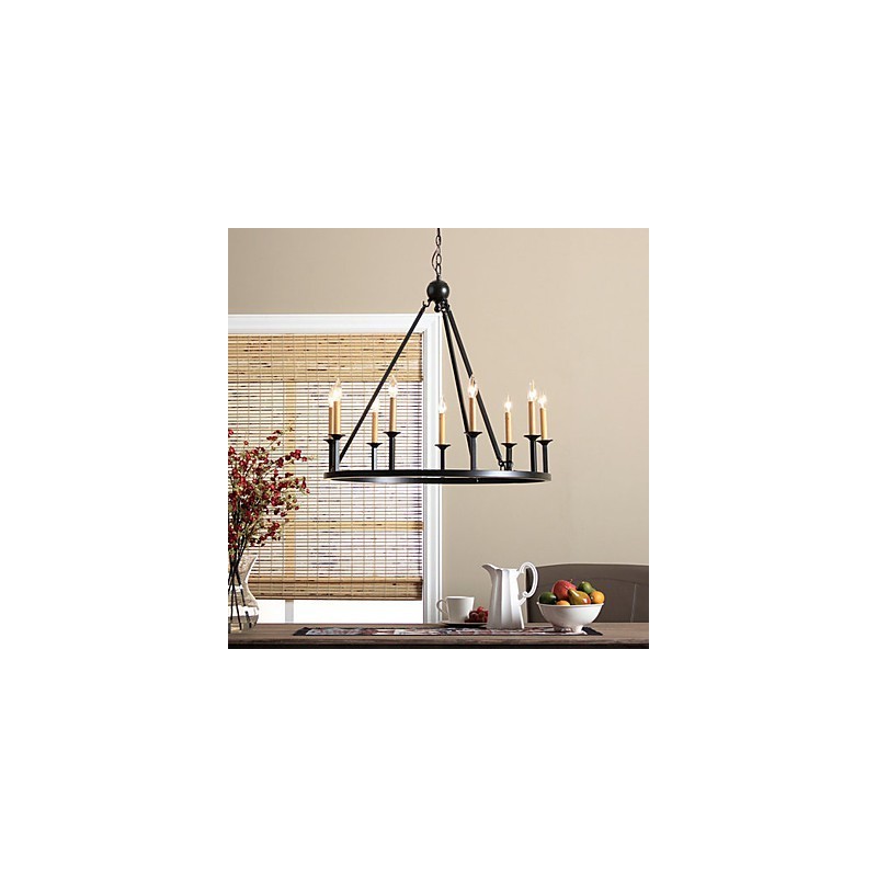 Lustre de metal estilo country mini com pintura
