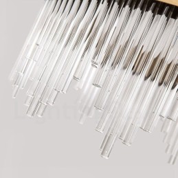 Luminária pendente moderna contemporânea em aço com cúpula de vidro