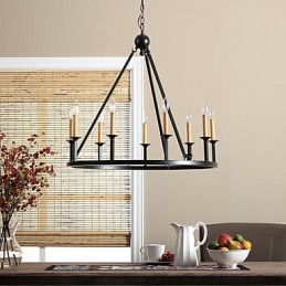 Lustre de metal estilo country mini com pintura