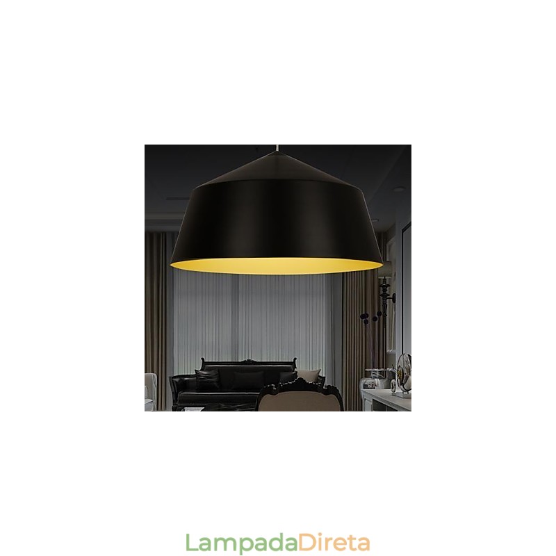 Lustre moderno contemporâneo de metal com pingente de luz