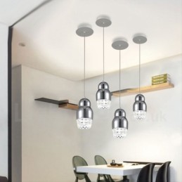 Luminária pendente moderna contemporânea de liga de alumínio com 1 luz e sombra de acrílico