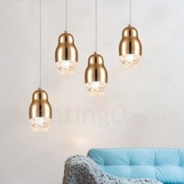 Luminária pendente moderna contemporânea de liga de alumínio com 1 luz e sombra de acrílico