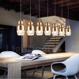 Luminária pendente moderna contemporânea de liga de alumínio com 1 luz e sombra de acrílico