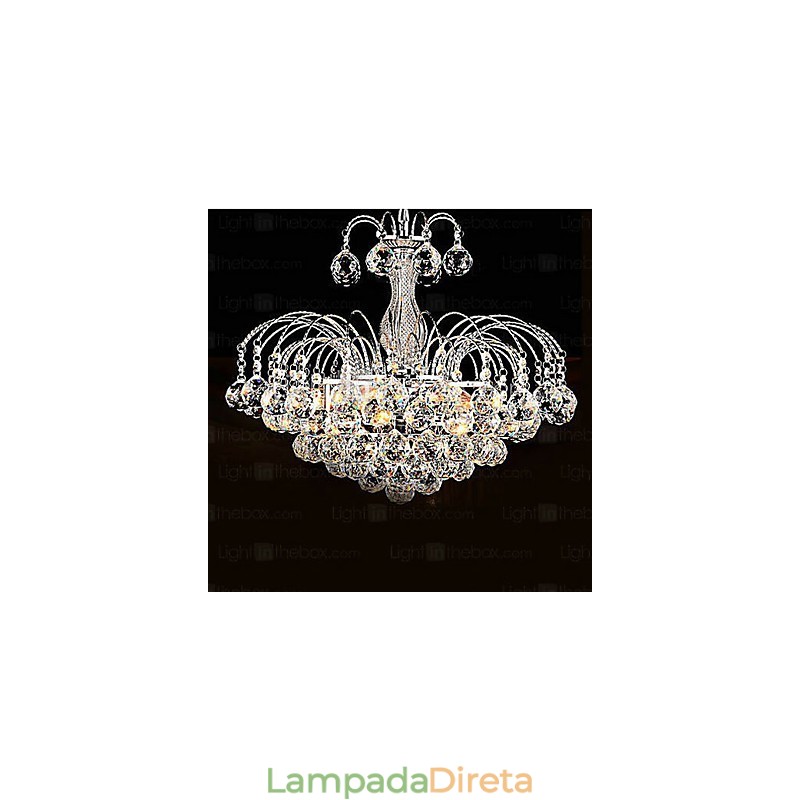 Pingente Luxo Moderno Cristal Sala de estar 3 Luzes Lustre