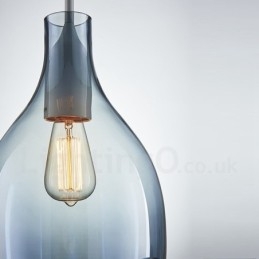 Luminária pendente de vidro moderna contemporânea com 1 luz e cúpula de vidro