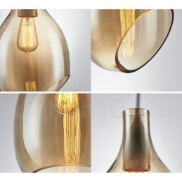 Luminária pendente de vidro moderna contemporânea com 1 luz e cúpula de vidro