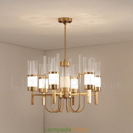 Lustre de aço moderno contemporâneo rústico Lodge 6 luzes com cúpula de vidro Lustre de aço moderno contemporâneo rústico Lodge 6 luzes com cúpula de vidro