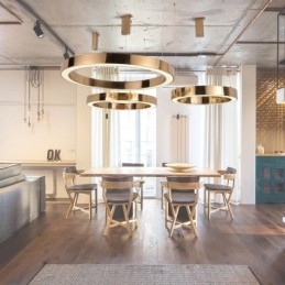 Luminária pendente moderna contemporânea de aço com 1 luz e cúpula de acrílico