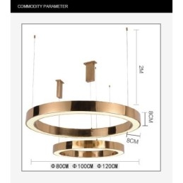 Luminária pendente moderna contemporânea de aço com 1 luz e cúpula de acrílico