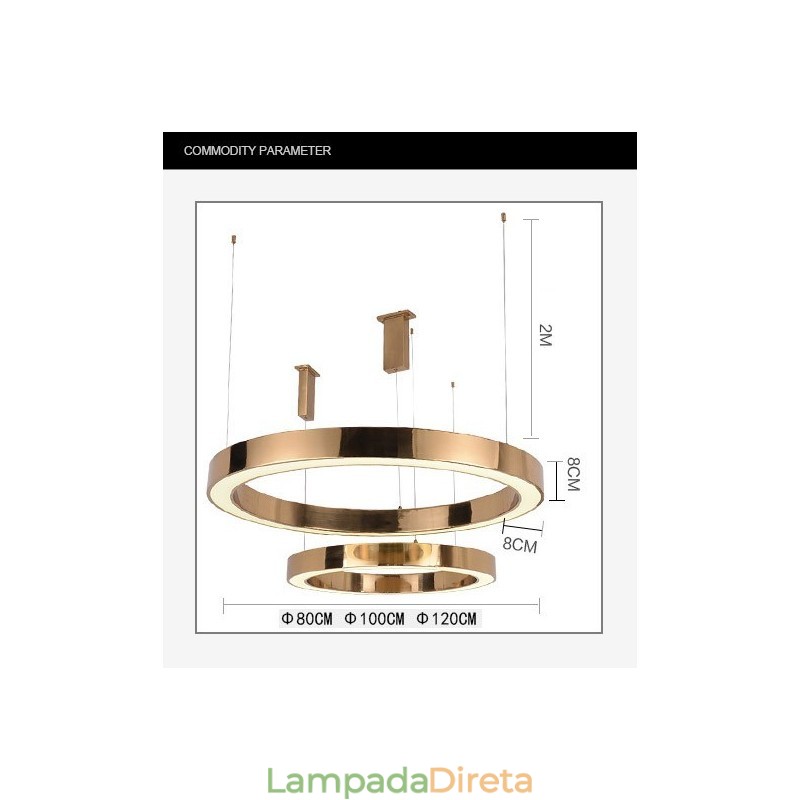 Luminária pendente moderna contemporânea de aço com 1 luz e cúpula de acrílico