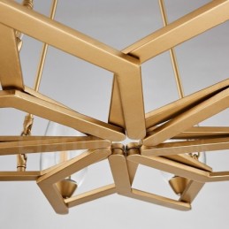 Luminária pendente moderna contemporânea de aço com 8 luzes e cúpula de vidro