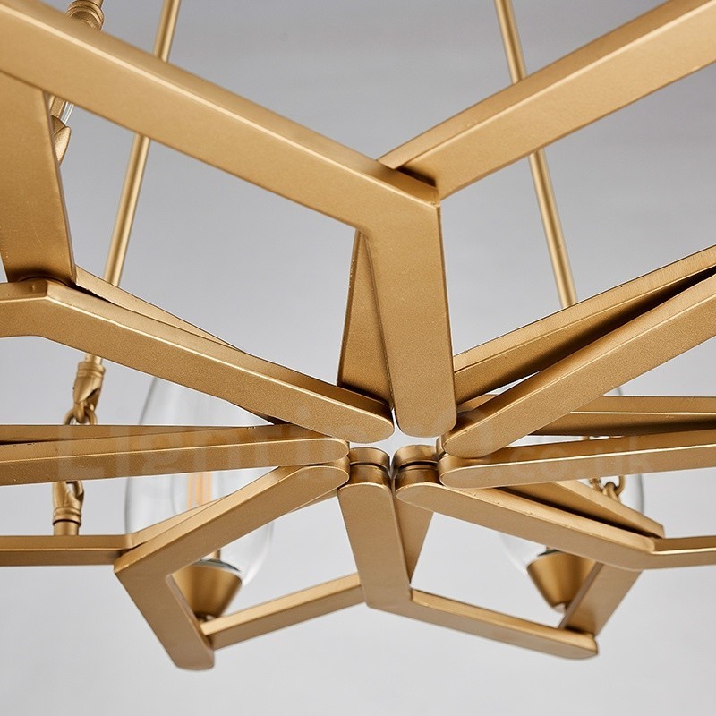 Luminária pendente moderna contemporânea de aço com 8 luzes e cúpula de vidro