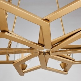 Luminária pendente moderna contemporânea de aço com 10 luzes e cúpula de vidro