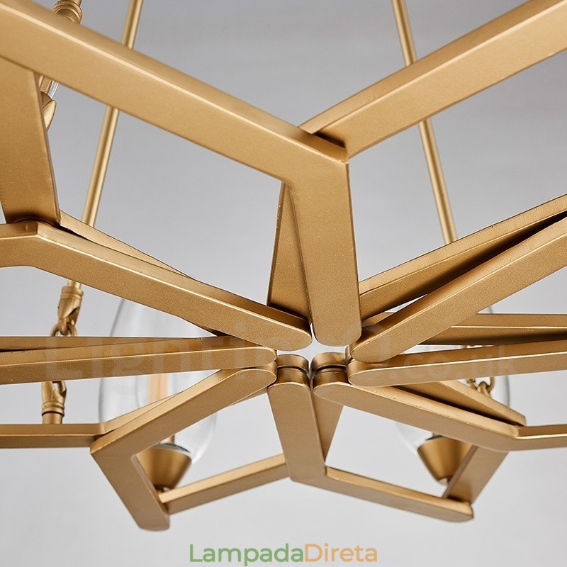Luminária pendente moderna contemporânea de aço com 10 luzes e cúpula de vidro