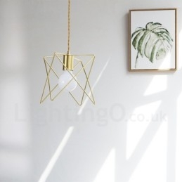 Luminária pendente moderna contemporânea de aço com 1 luz e abajur