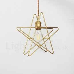 Luminária pendente moderna contemporânea de latão com 1 luz e abajur
