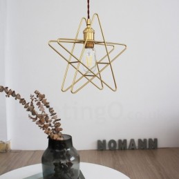 Luminária pendente moderna contemporânea de latão com 1 luz e abajur