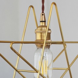 Luminária pendente moderna contemporânea de latão com 1 luz e abajur