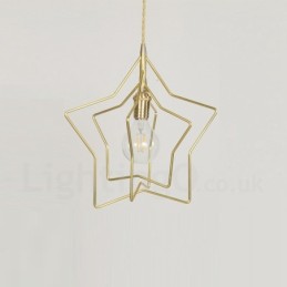 Luminária pendente moderna contemporânea de latão com 1 luz e abajur