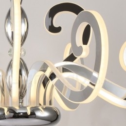 Lustre moderno contemporâneo de aço de 12 luzes com cúpula de acrílico