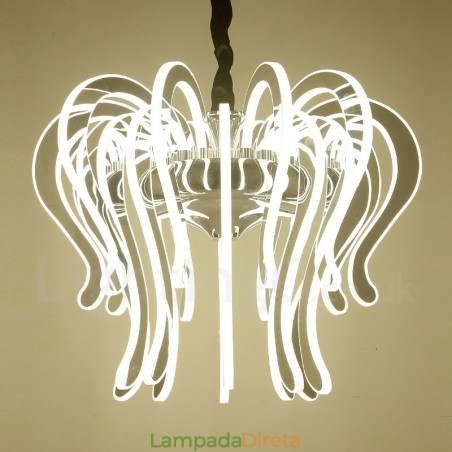 Lustre moderno contemporâneo de aço com 20 luzes e cúpula de acrílico Lustre moderno contemporâneo de aço com 20 luzes e cúpula de acrílico