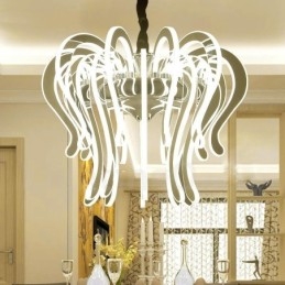 Lustre moderno contemporâneo de aço com 20 luzes e cúpula de acrílico