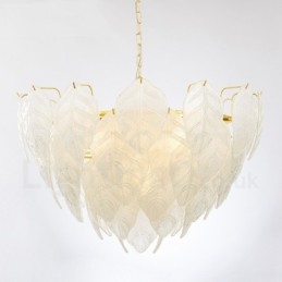 Luminária pendente moderna contemporânea de aço com 4 luzes e cúpula de vidro