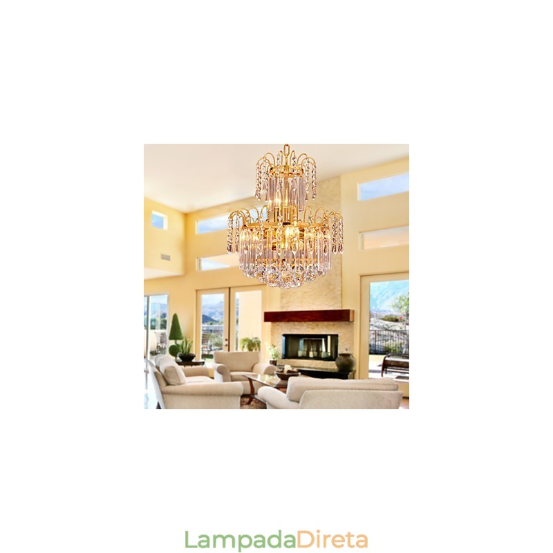 Lustre de Cristal de Luxo com 7 Luzes
