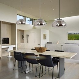 Luminária pendente de vidro moderna contemporânea com 1 luz e cúpula de vidro