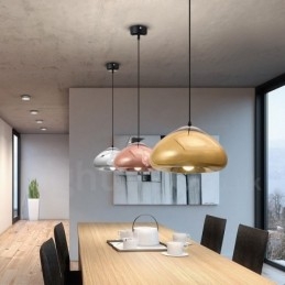 Luminária pendente de vidro moderna contemporânea com 1 luz e cúpula de vidro