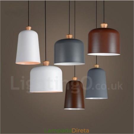 Luminária pendente moderna contemporânea de liga de alumínio com 1 luz e sombra de liga de alumínio Luminária pendente moderna contemporânea de liga de alumínio com 1 luz e sombra de liga de alumínio